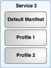 image:Shows one install service with a default manifest and two profiles.