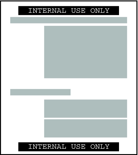 image:Graphic shows a sample body page with the label printed at the top and bottom of the page.