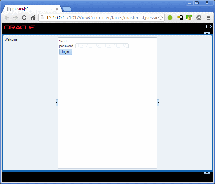 This screenshot shows the master page running in the browser