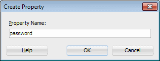 This screenshot shows the dialog with entered name property