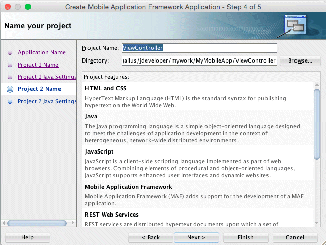 project features in view controller project