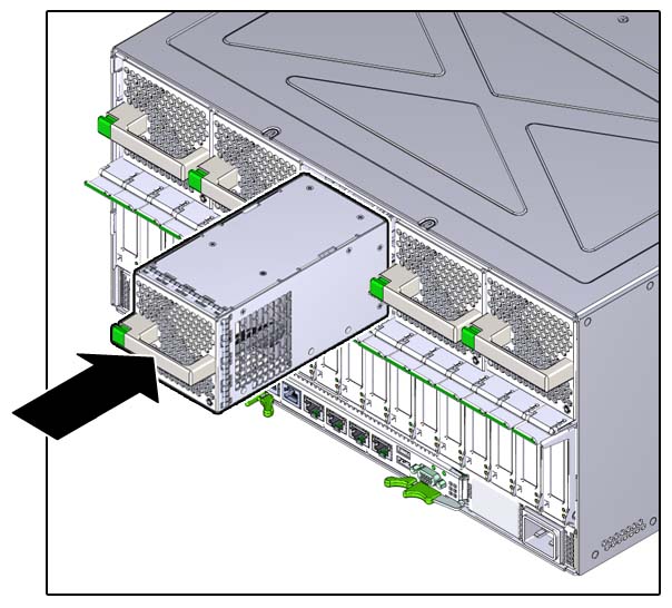 image:Graphic showing how to install a fan module.