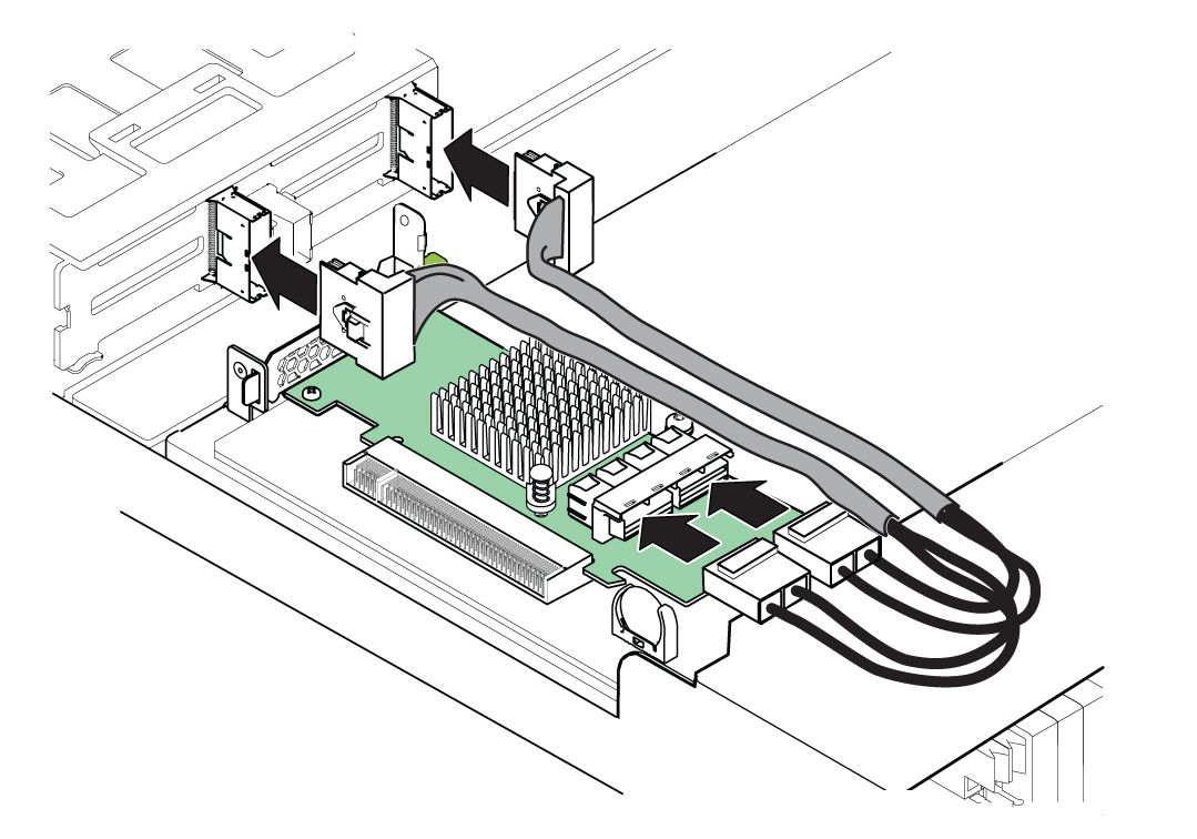 image:Illustration showing cabling details of the NVMe switch                             card