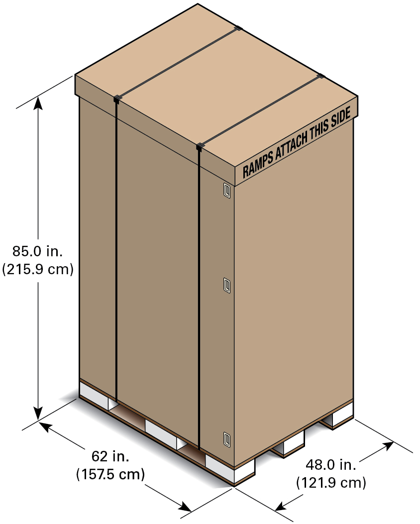 image:Figure showing the shipping container dimensions.