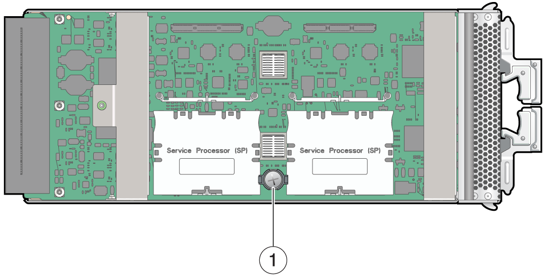 image:Illustration that shows the location of the battery in an                             SP.