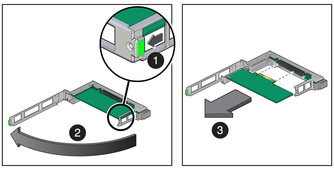 image:Illustration that shows how to remove a card from a                             carrier.