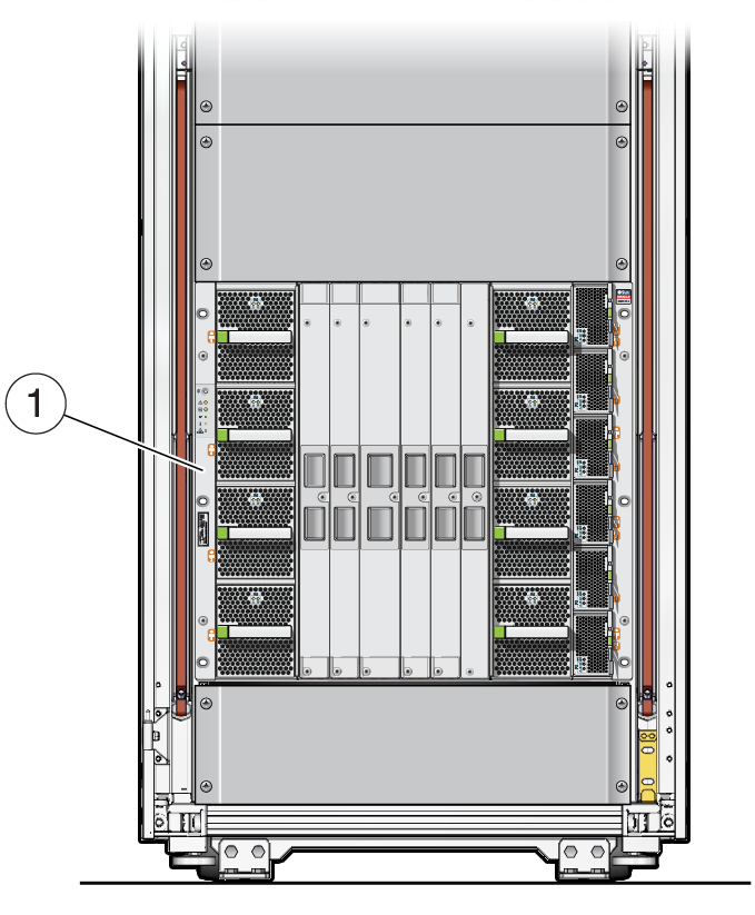 image:Illustration that shows the front view of the SPARC M8-8 and SPARC M7-8                     servers.