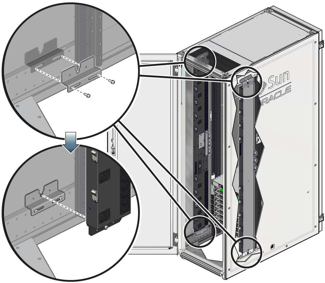 image:Illustration that shows how to install a PDU.