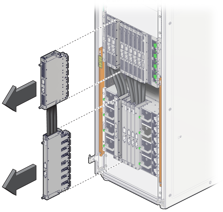 image:Illustration that shows removal of an external interconnect                                     assembly.