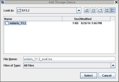 image:Graphic showing the Add Storage Device                                         dialog.