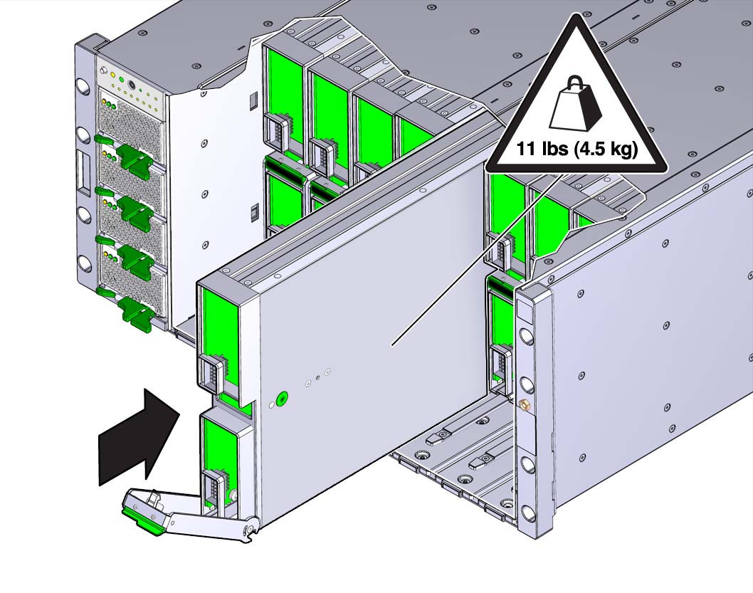image:An illustration showing the installation of the CMOD into its                                 slcot.