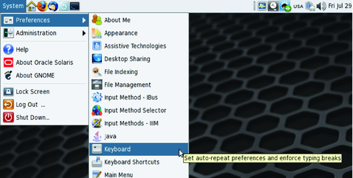 image:Programa de ejecución de GNOME Keyboard Preferences (Preferencias del teclado de GNOME)