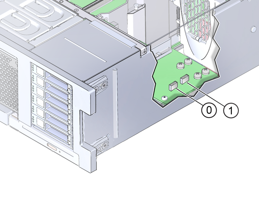 image:An illustration showing the location of the internal USB                             ports.