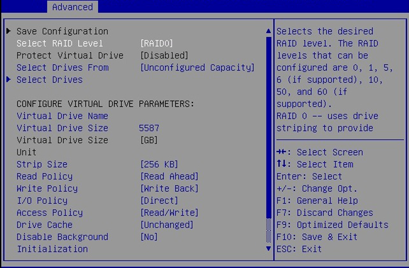 image:A screen capture showing Advanced screen options.