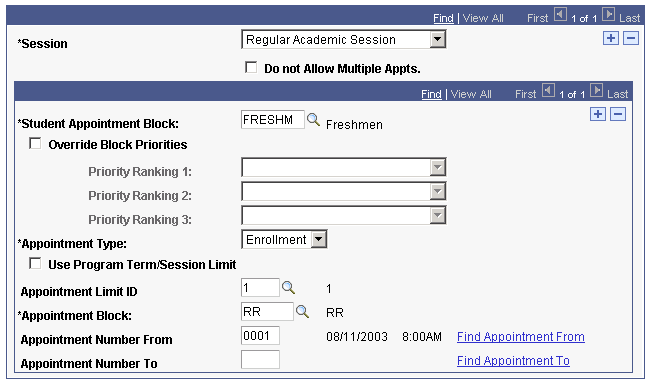Assign Appointments page (2 of 2)