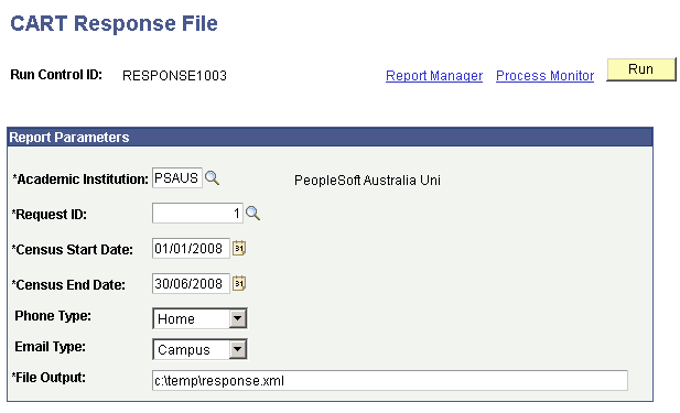 CART (Centrelink Academic Reassessment Transformation) Response File page