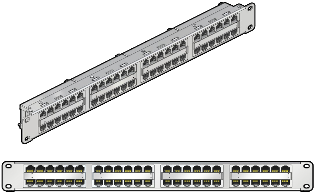 image:Image showing RJ-45 coupler panel ports.