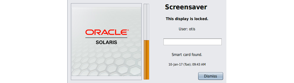 image:検出されたスマートカードのロックされたスクリーンセーバーのスクリーンショット。