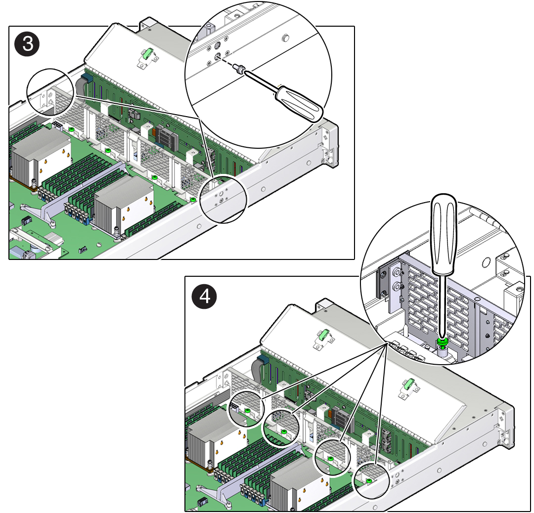 image:Figure showing the chassis mid-wall being removed from the                               server.