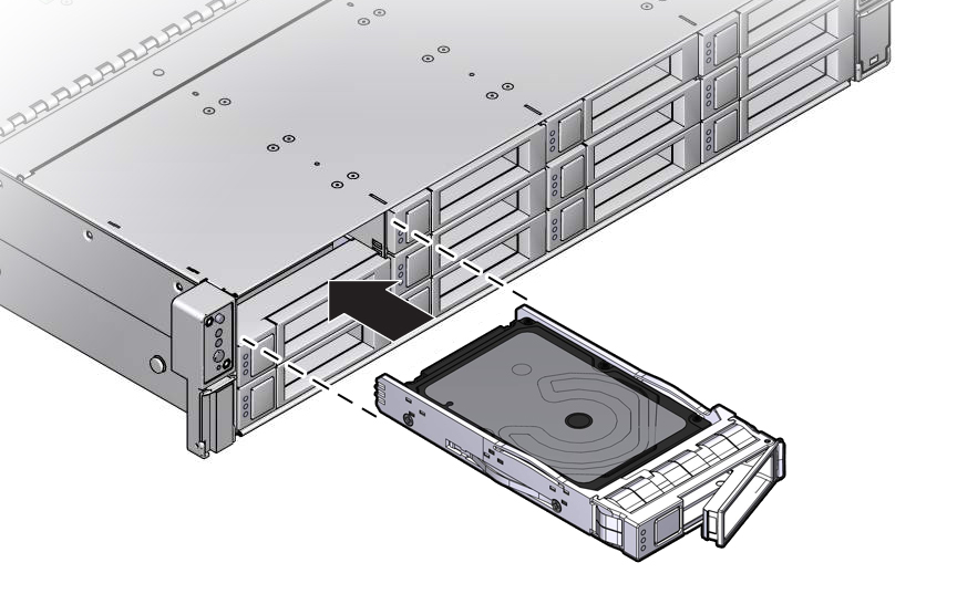 image:Figure showing a storage drive being installed in the server.