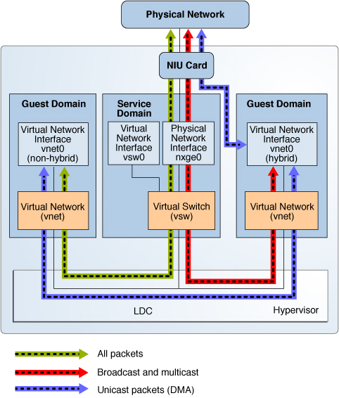 image:Diagram shows hybrid virtual networking as described in the text.