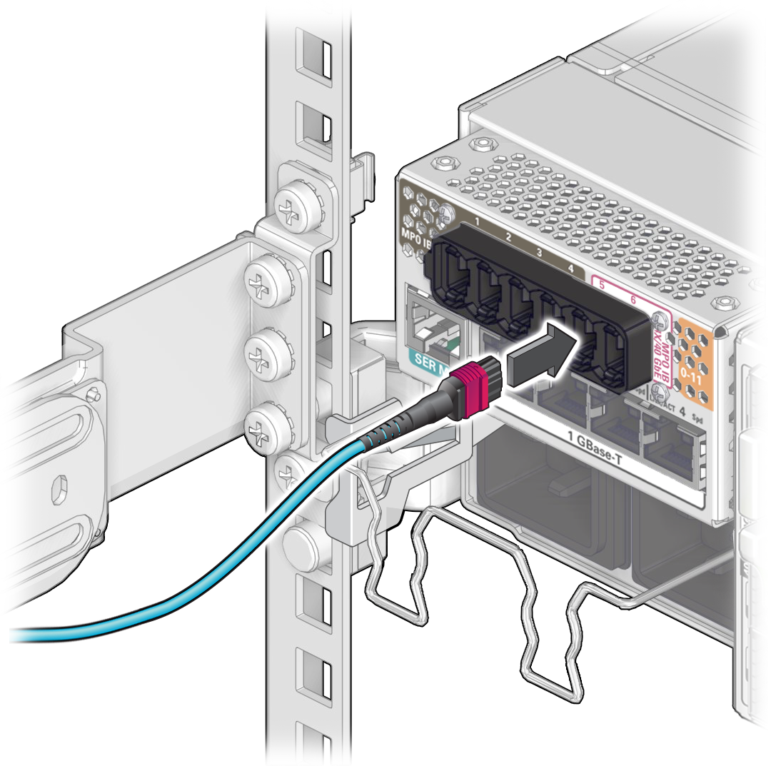 image:The illustration shows connecting the PrizmMT cable to the                                     chassis.
