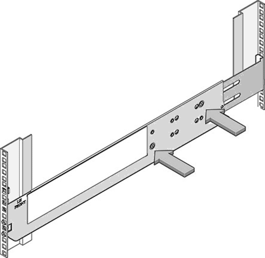 The locking screws and side of the rail
