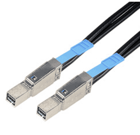 Example of mini-SAS HD to mini-SAS HD cable connectors