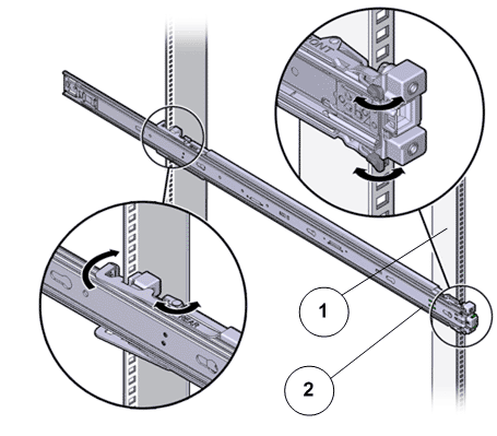 Slide rail assembly aligned with the rack
