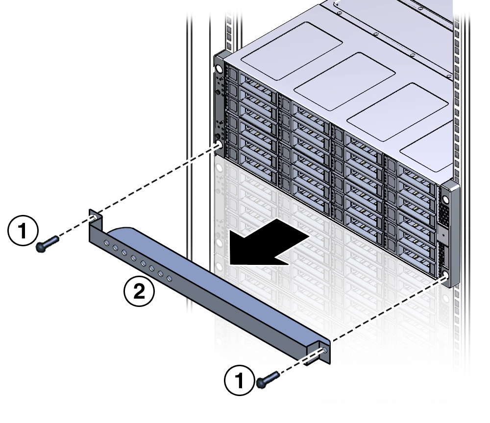 image:Graphic showing how to install the front shipping bracket.