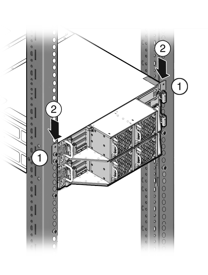 image:Graphic showing how to adjust the rear braces snugly on top of the system.