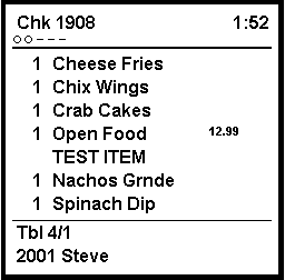 This figure shows an illustration of the chit with item status layout.
