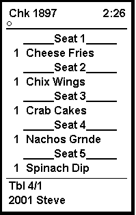 This figure shows an illustration of the chit with seat separator layout.