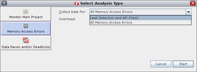 image:Select Analysis Type dialog box