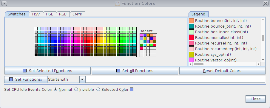 image:Timeline view of Routine.* functions different colors