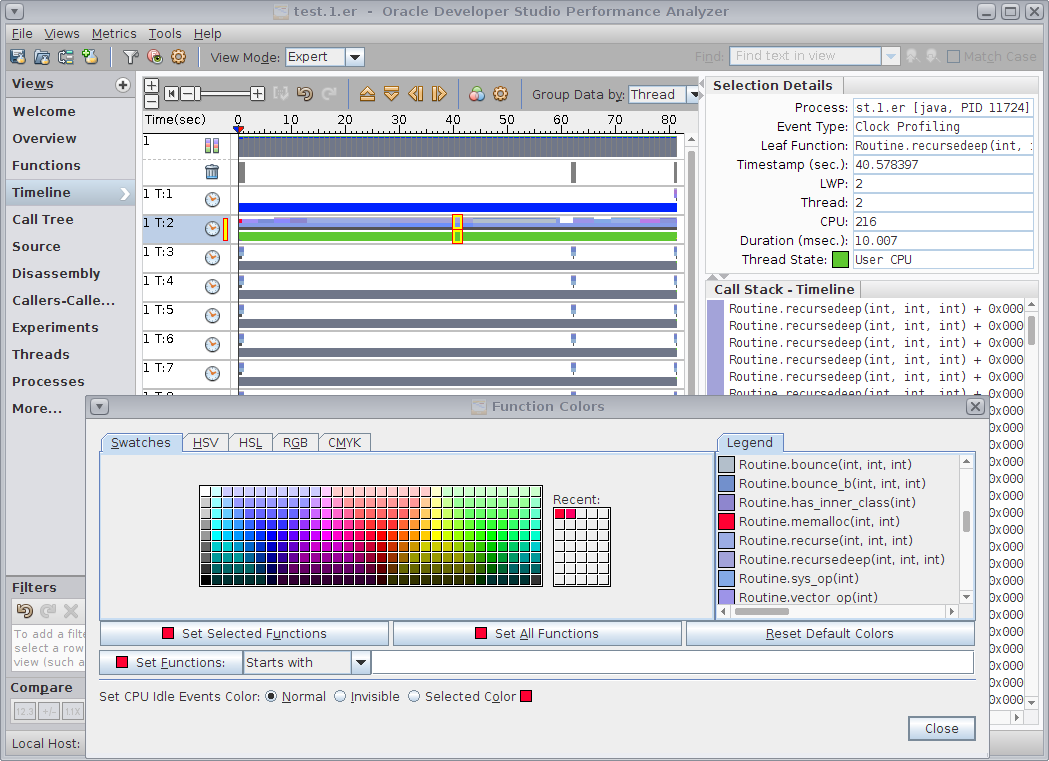 image:Function Colors dialog for changing colors in Timeline view