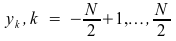 image:y sub {k},k=-N over 2 + 1, ..., N over 2