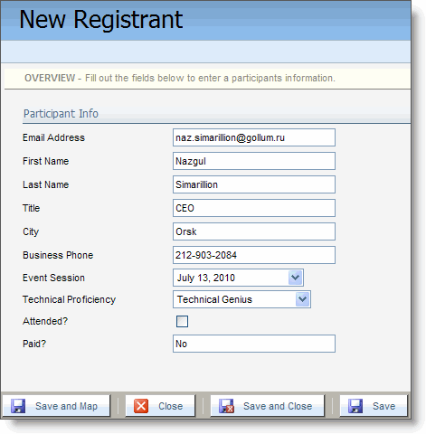 creating a new registrant