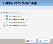 An image of the Define Path from Step window with Send to a new decision rule selected.
