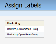 An image of the Marketing category in the Assign Labels window.