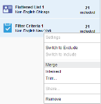 An image of filter criteria being merged.