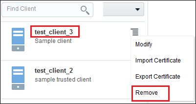 Option to remove client