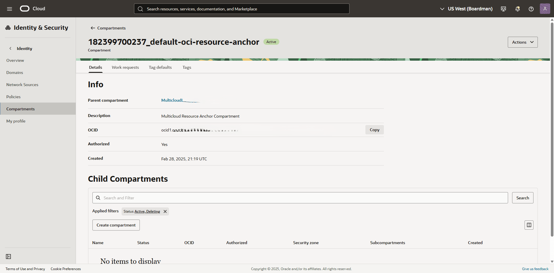 This screenshot shows how to copy OCID. This screenshot shows how to copy OCID.