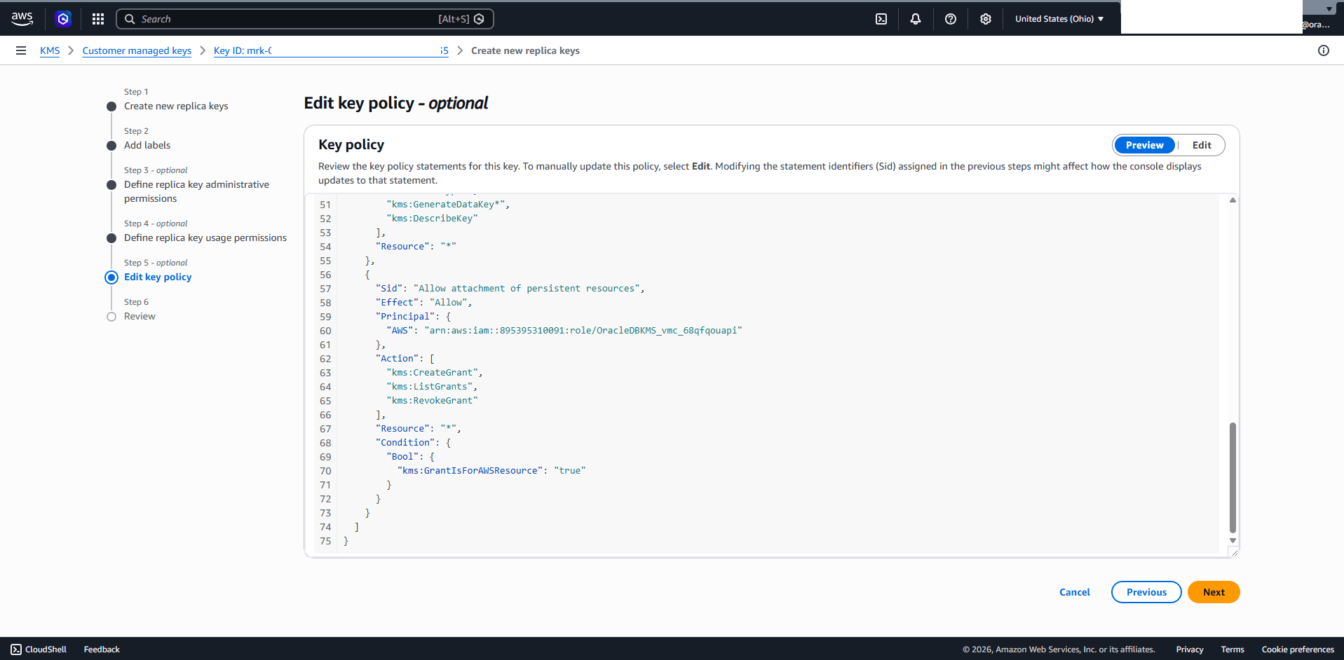 This screenshot shows how to enable the multi-region key in AWS KMS. This screenshot shows how to enable the multi-region key in AWS KMS.