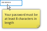 A password with a tooltip.