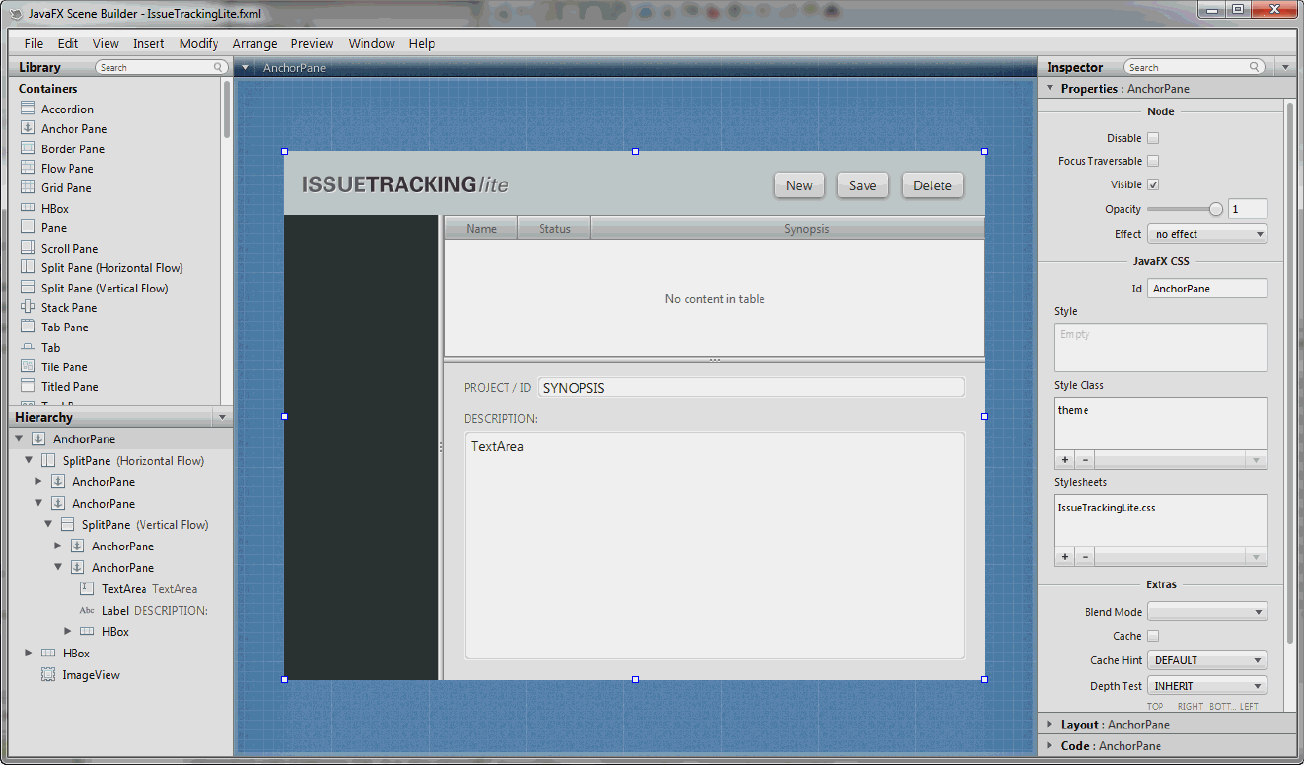 Getting Started With Javafx Scene Builder Open The Sample Fxml File Javafx Tutorials