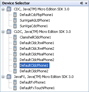 device selector, expanded