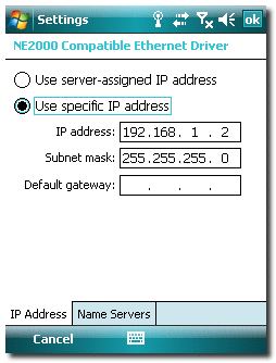 IP address for ethernet driver