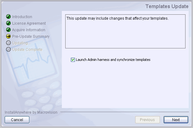 Graphical Updater Template Synchronization Reminder