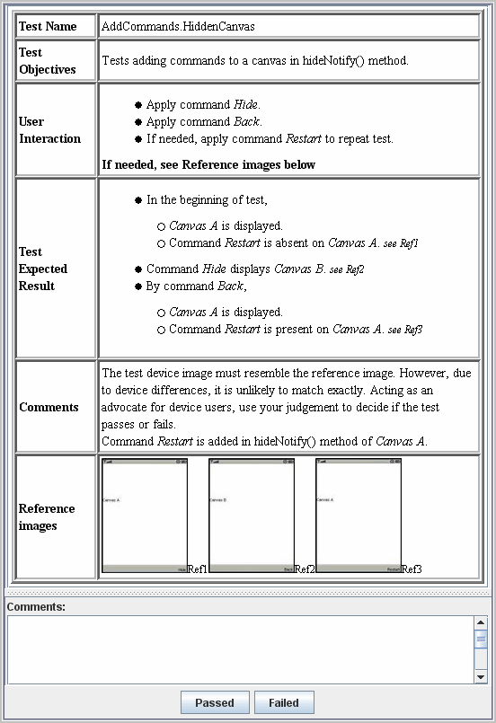 Example Interactive Test Evaluation Dialog Box